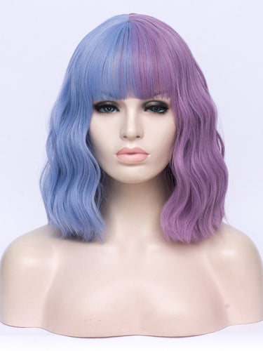 Half Blue Half Purple Regular Wig 290