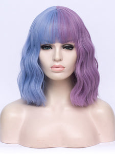 Half Blue Half Purple Regular Wig 290