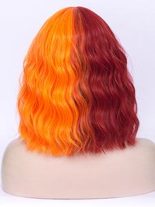 Half Red Half Orange Regular Wig 287