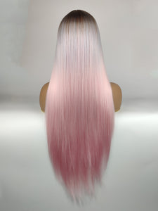 Rooted Blue to Pink Regular Wig 264