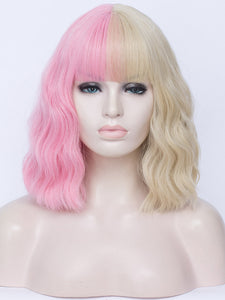 Half Pink Half Black Regular Wig 741