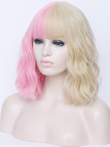 Half Pink Half Black Regular Wig 741