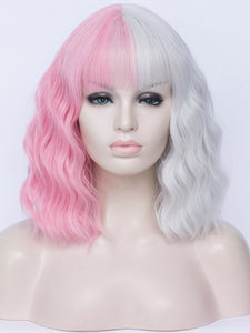 Half Pink Half Gray Regular Wig 742