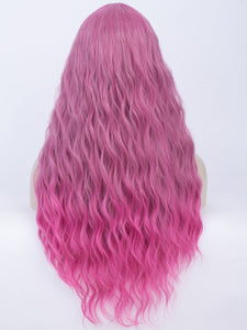 Gradient Pink Wavy Regular Wig 758