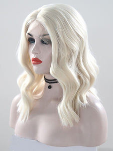 Ice White Blonde Wavy Lace Front Wig 007