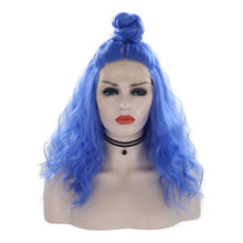 Load image into Gallery viewer, Ultramarine Blue Wavy Lace Front Wig 035