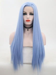 26" Baby Blue Lace Front Wig 048