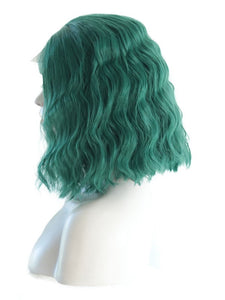 Teal Green Bob Wavy Lace Front Wig 027