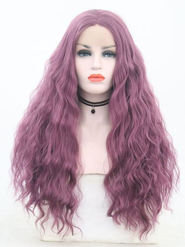 Pearl Purple Curly Lace Front Wig 039