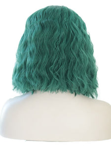 Teal Green Bob Wavy Lace Front Wig 027