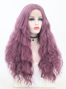 Pearl Purple Curly Lace Front Wig 039