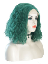 Load image into Gallery viewer, Teal Green Bob Wavy Lace Front Wig 027