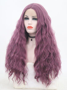 Pearl Purple Curly Lace Front Wig 039