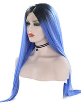 Load image into Gallery viewer, Black Root Ultramarine Blue Lace Front Wig 036