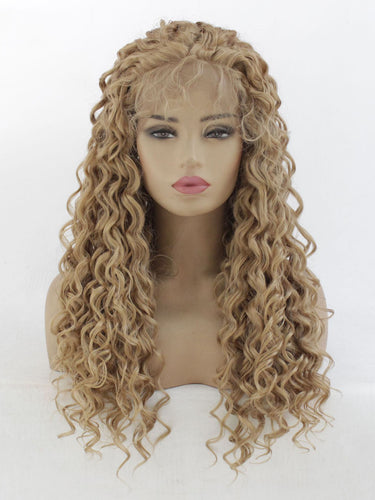 Golden Blonde Curly Lace Front Wig 576