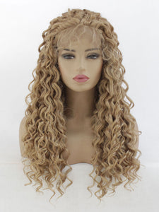 Golden Blonde Curly Lace Front Wig 576