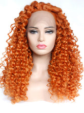 Load image into Gallery viewer, Ginger Auburn Curly Lace Front Wig 594