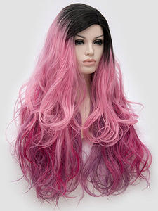 Mixed Pink Wavy Regular Wig 286