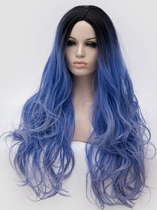 Gradient Blue Wavy Regular Wig 285