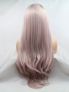 26" Rooted Taro Pink Lace Front Wig 454