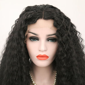 Classic Black Curly Lace Front Wig 103