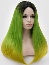 Load image into Gallery viewer, Black Root Green To Yellow Regular Wig 207