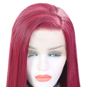Wine Red Lace Front Wig 088
