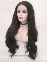Load image into Gallery viewer, Darkest Brown Natural Wavy Lace Front Wig 022