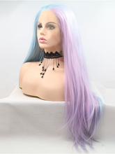 Load image into Gallery viewer, Half Blue Half Wisteria Lace Front Wig 629