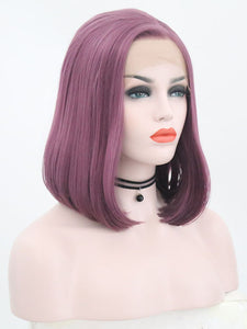 Pearl Purple Short Lace Front Wig 043