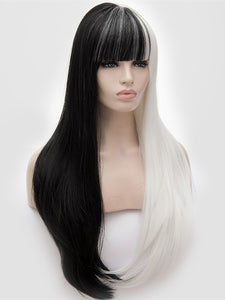 Half White Half Black Regular Wig 208