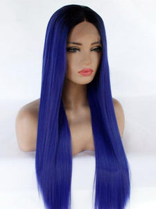 Rooted Blue Lace Front Wig 387