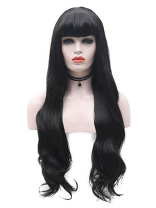 Gothic Black Wavy Lace Front Wig 019