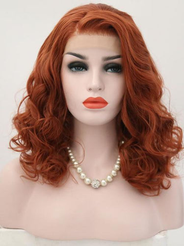 Copper Brown Wavy Lace Front Wig 618