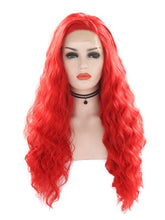 Load image into Gallery viewer, Hot Red Wavy Lace Front Wig 029