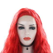 Load image into Gallery viewer, Hot Red Wavy Lace Front Wig 029