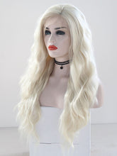 Load image into Gallery viewer, Ice White Blonde Wavy Lace Front Wig 023