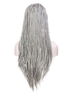 Metal Grey Braided Lace Front Wig 094