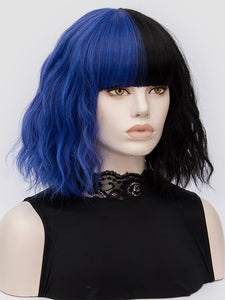 Half Black Haft Blue Regular Wig 766