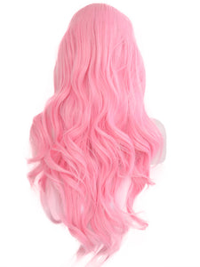 Cherry Blossom Pink Wavy Lace Front Wig 087