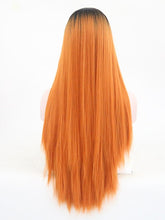 Load image into Gallery viewer, Rooted Pumpkin Orange Lace Front Wig 098