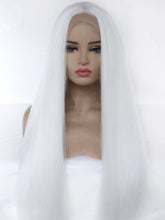 Load image into Gallery viewer, Pure White Yaki Straight Lace Front Wig 169