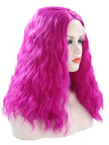 Red Violet Wavy Lace Front Wig 032