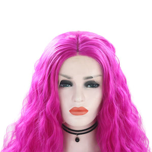 Red Violet Wavy Lace Front Wig 032