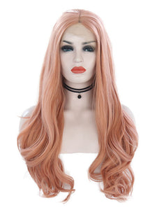 Sweet Pink Wavy Lace Front Wig 132