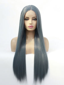 26" Ash Blue Lace Front Wig 457