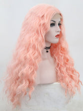Load image into Gallery viewer, Sweet Light Pink Wavy Lace Front Wig 053