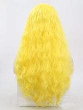 Load image into Gallery viewer, Lemon Yellow Wavy Lace Front Wig 055