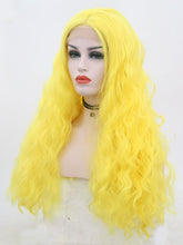 Load image into Gallery viewer, Lemon Yellow Wavy Lace Front Wig 055