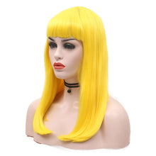 Load image into Gallery viewer, Lemon Yellow Lace Front Wig With Bang 017